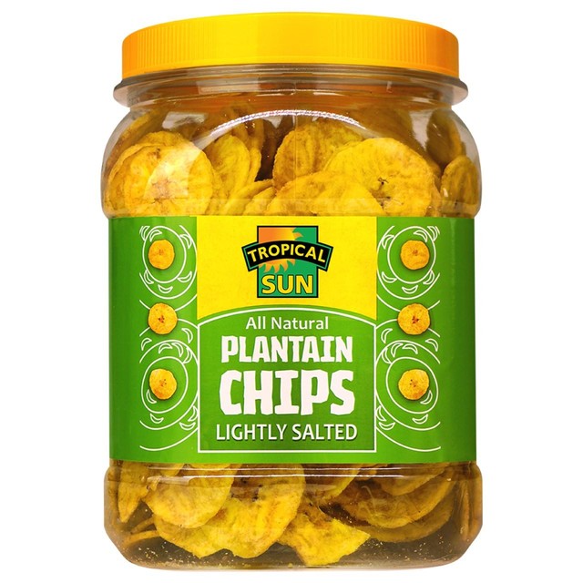 Tropical Sun Plantain Chips Lightly Salted 450g (British brand)
