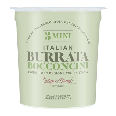 M&S M&S 3 Mini Italian Burrata Bocconcini Soft Cheese 420g- اشترِ عبر الإنترنت من McGrocer