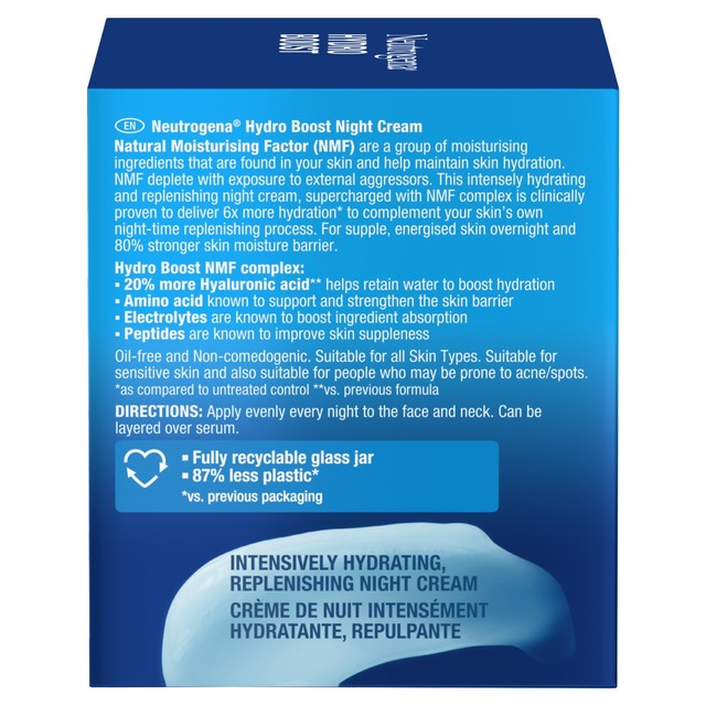 Neutrogena Hydro Boost dry skin night cream 50ml, imported from the UK