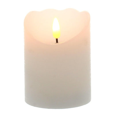 M&S Festive LED White & Cream Candle 10cm- Buy online at McGrocer