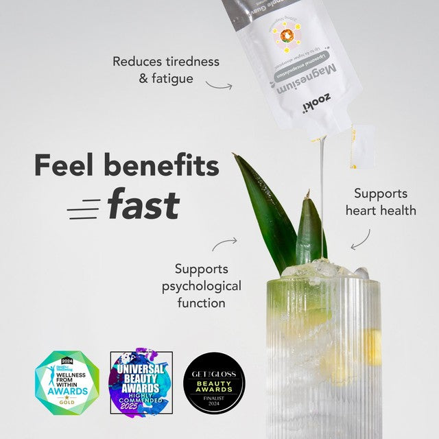 Zooki liposomal magnesium bisglycinate sachets pineapple flavour (British brand)