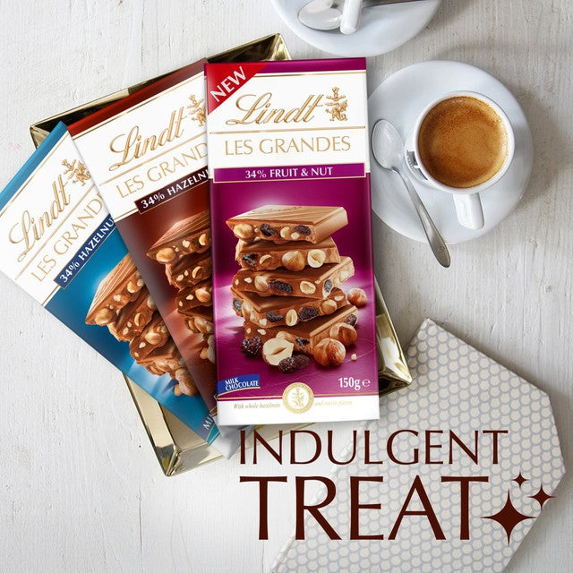 Lindt fruit and nut milk chocolate bar 150g, UK version