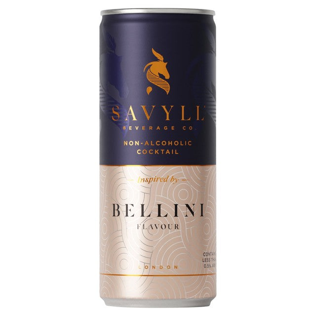 Savyll Alcohol-Free Bellini 250ml can (British brand)