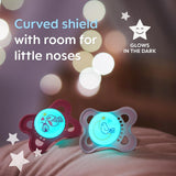 MAM Night 0-6m Baby Soother 2pk, imported from the UK