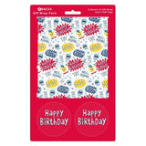 Abacus Birthday Monsters gift wrap pack with tags - British product