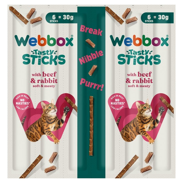 Webbox cat treat sticks with beef and rabbit 30g (British brand)