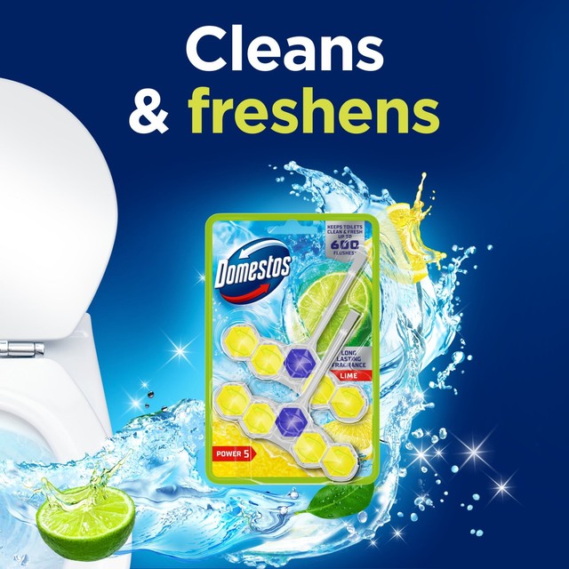 Domestos lime toilet rim block duo pack - British product