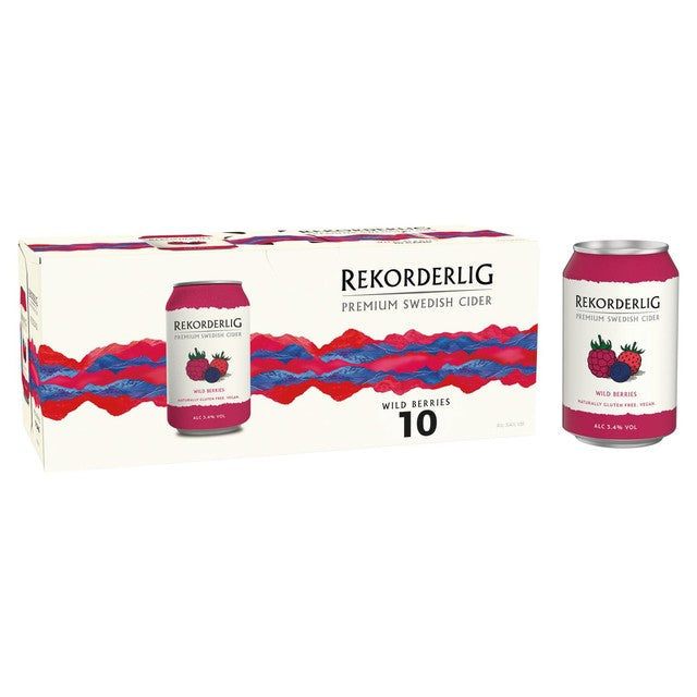 Rekorderlig wild berries cider 10 x 330ml cans, imported from the UK