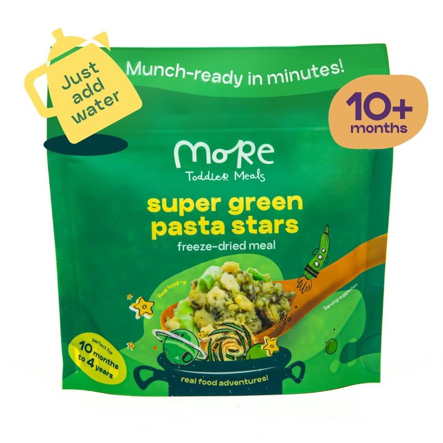 More Toddler Meals Super Green Pasta Stars toddler meal 150g (British brand)