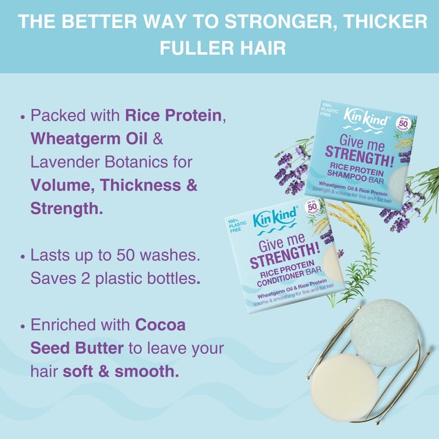 KinKind Conditioner Bar Rice Protein Wheatgerm Oil 40g, UK version