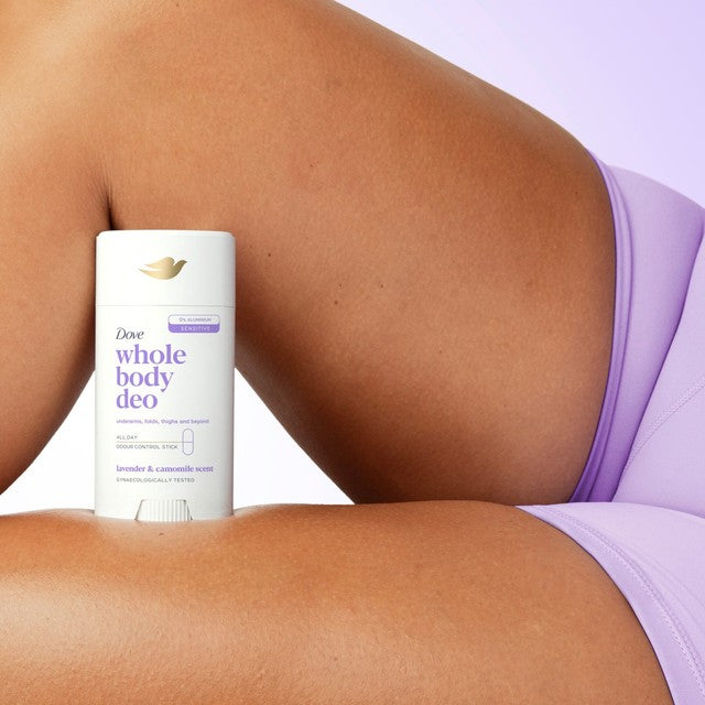 Dove whole body deodorant stick Lavender and Chamomile, imported from the UK
