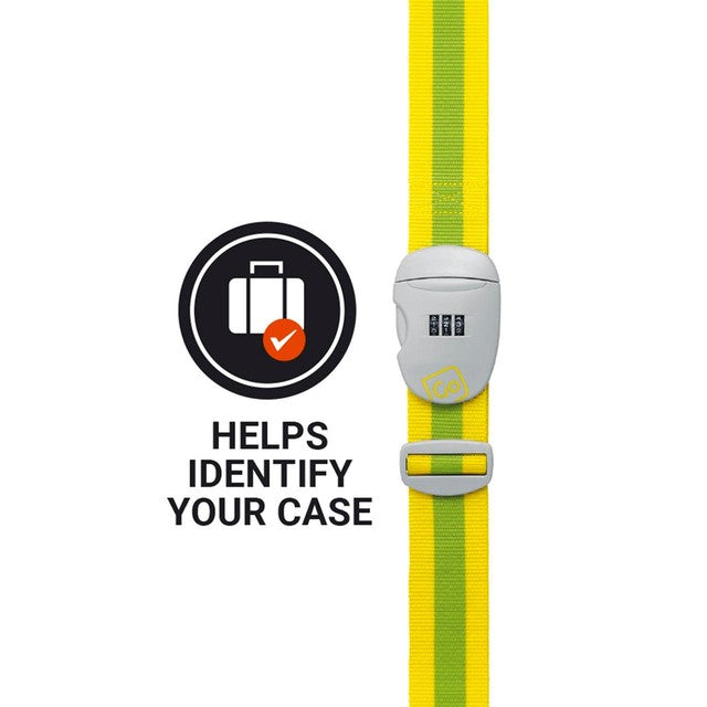 Go Travel yellow and green combi luggage strap, UK version