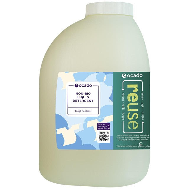 Ocado non-bio liquid laundry detergent refill-reuse 2.7L, imported from the UK