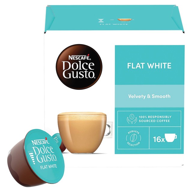 Dolce Gusto Flat White coffee pods 16 capsules, imported from the UK
