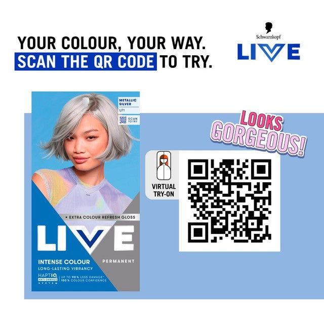 Schwarzkopf U71 Metallic Silver permanent hair dye box, UK version