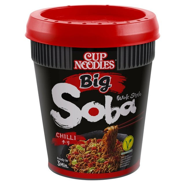 Nissin Soba Big Chilli instant noodles pot 115g, imported from the UK
