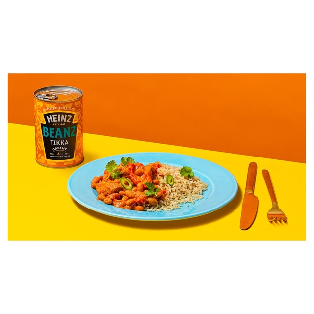 Heinz baked beans tikka masala sauce style 390g tin, UK version