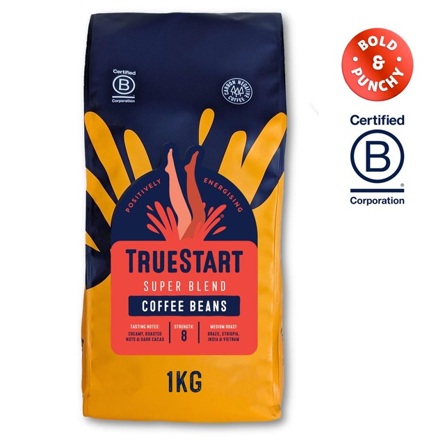 True Start Super Blend coffee beans 1kg (British brand)