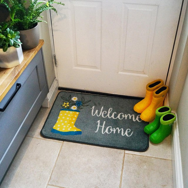 Mighty Mats washable mat Welcome Home Wellies 50x75cm - British product