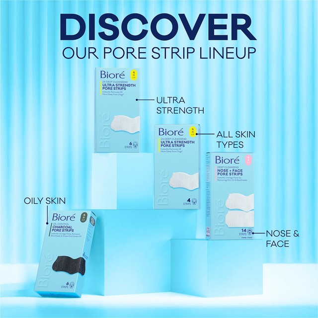 Biore pore strips for nose and face blackhead removal 14 pack - British product