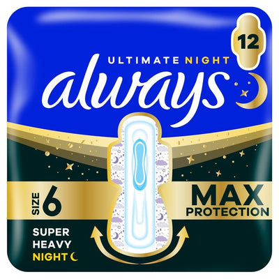 M&S Always Ultimate Night With Wings Sanitary Towels Size 6- Buy online at McGrocer