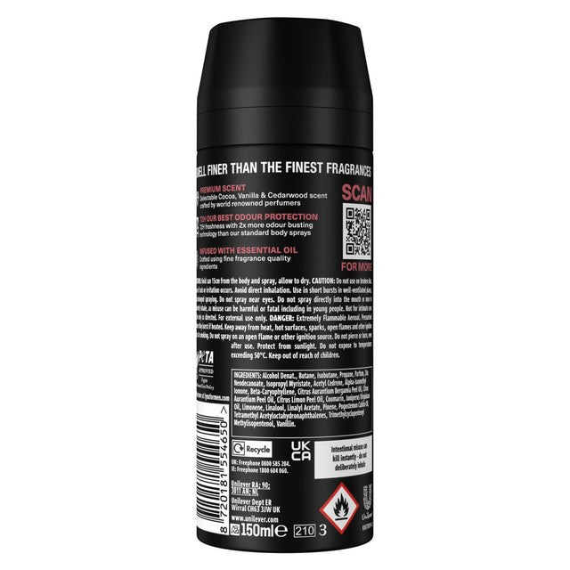 Lynx Cocoa Velvet men's deodorant body spray 150ml, UK version