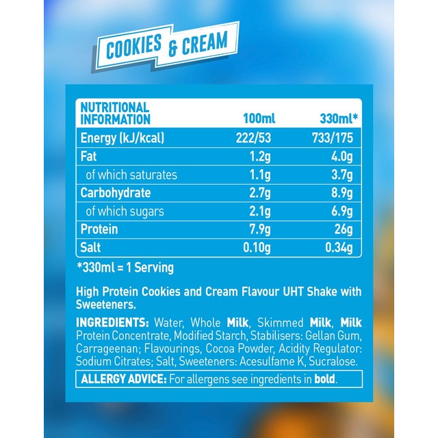 Grenade protein shake cookies and cream 330ml, UK version