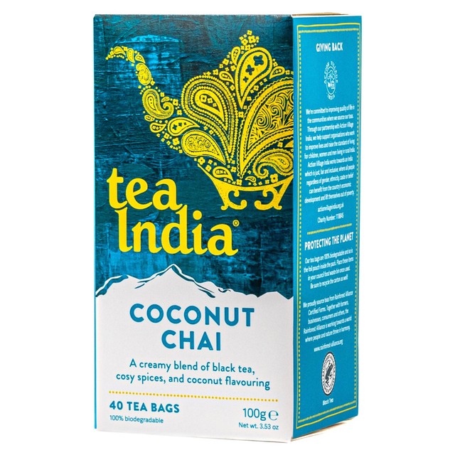 Tea India Coconut Chai tea bags 40 pack (British brand)