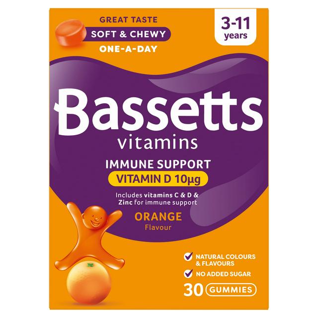Bassetts Vitamins Immune Support Orange Flavour Gummies 3-11 Years x30