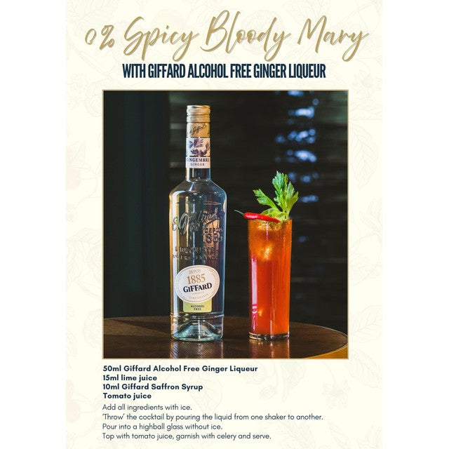 Giffard alcohol-free ginger liqueur 70cl, UK version