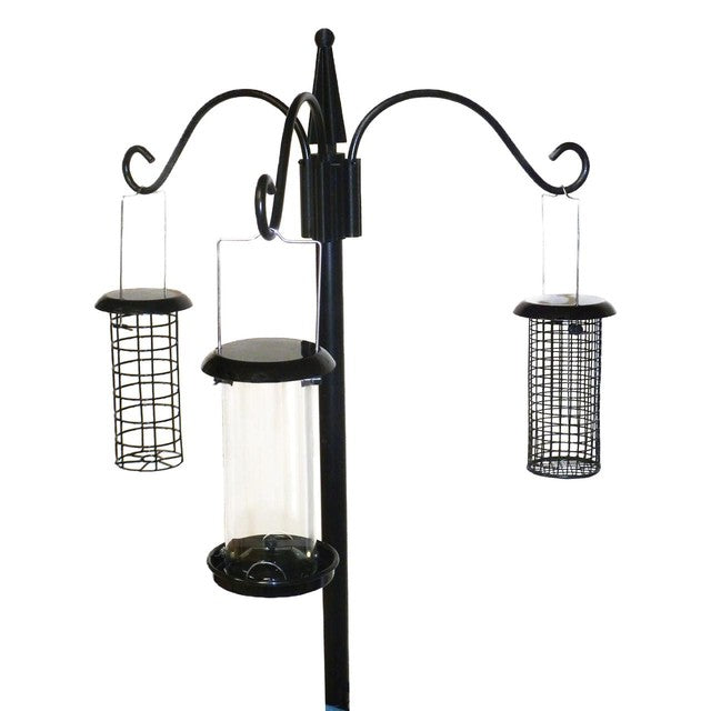Honeyfield's triple arm wild bird feeding station with 3 feeders, UK version