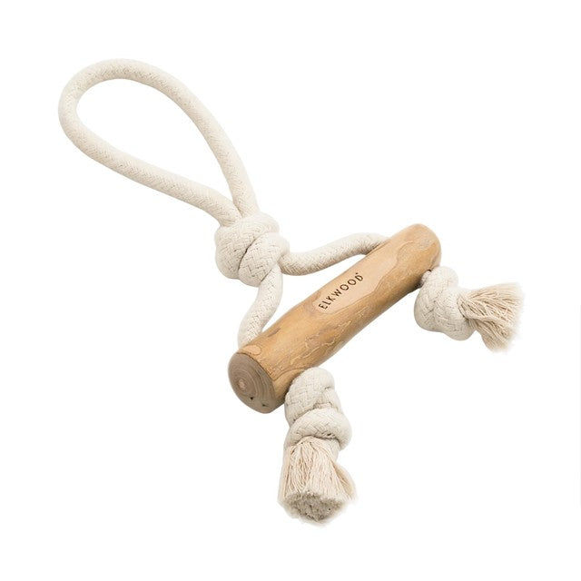 Elkwood coffee wood rope and bar tug dog toy - British product