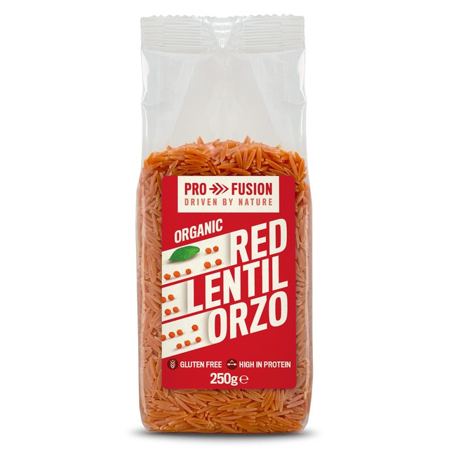 Profusion Red Lentil Orzo 250g, imported from the UK