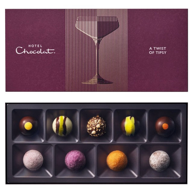 Hotel Chocolat alcohol truffles box of 9 - British product