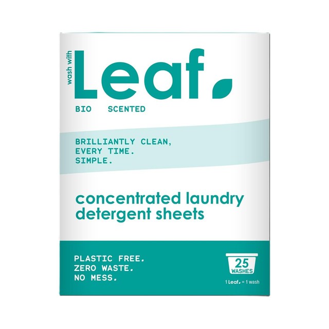 Wash with leaf Brilliant White laundry detergent sheets 25 pack (British brand)