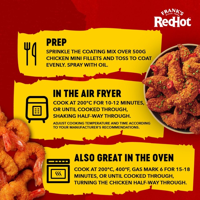 Frank's RedHot Crunch Cayenne Chilli coating mix 70g - British product