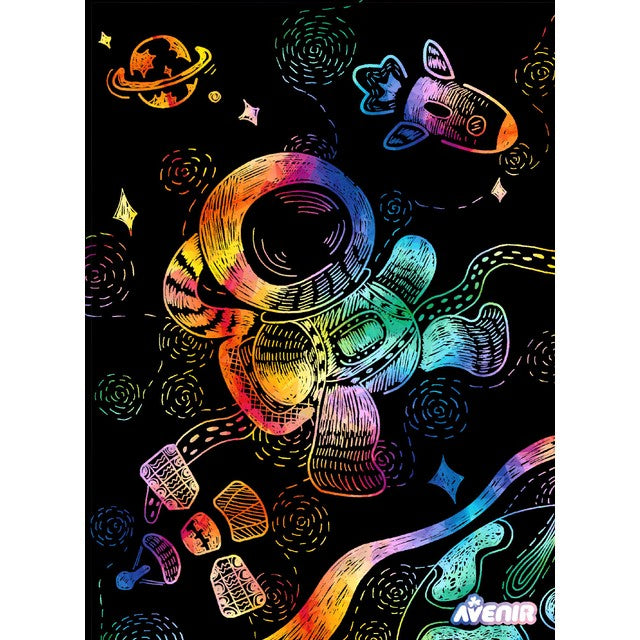 Avenir space scratch art kit for children, imported from the UK