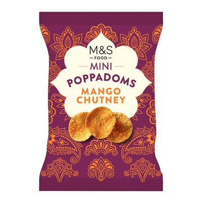 M&S M&S Mango Chutney Flavour Mini Poppadoms Snack 65g- Buy online at McGrocer