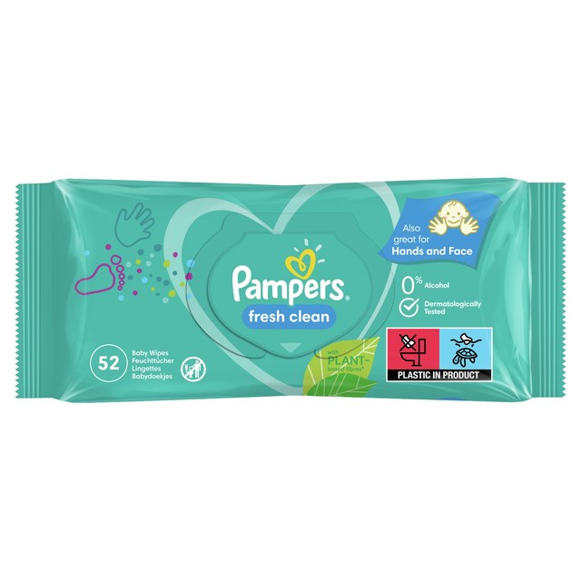 Pampers Fresh Clean baby wipes 52 pack, imported from the UK