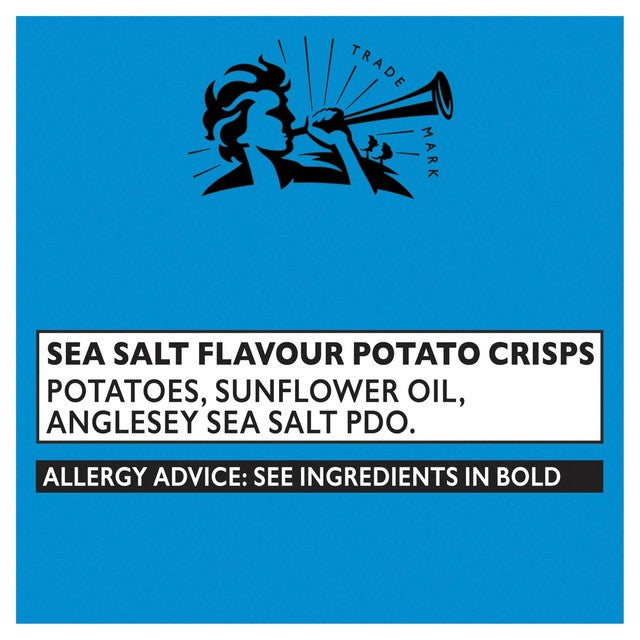 Pipers Anglesey sea salt crisps 150g, imported from the UK