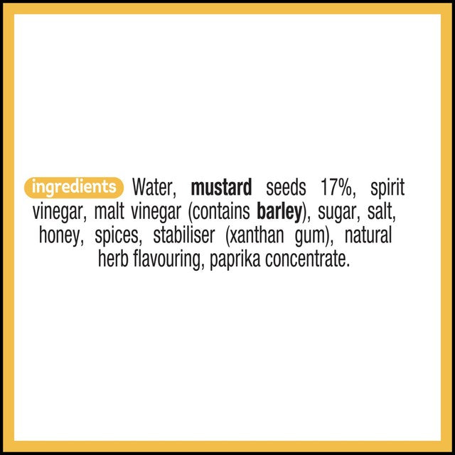 Heinz American Style Yellow Mustard Mild 400ml, UK version