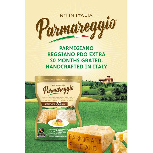 Parmareggio 30 Month Parmigiano Reggiano Grated Cheese 60g, imported from the UK