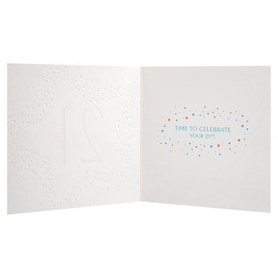 M&S Premium Star 21-års bursdagskort 15 cm x 15 cm