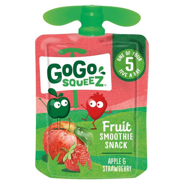 GoGo squeeZ apple strawberry fruit smoothie snack 4 x 90g, UK version