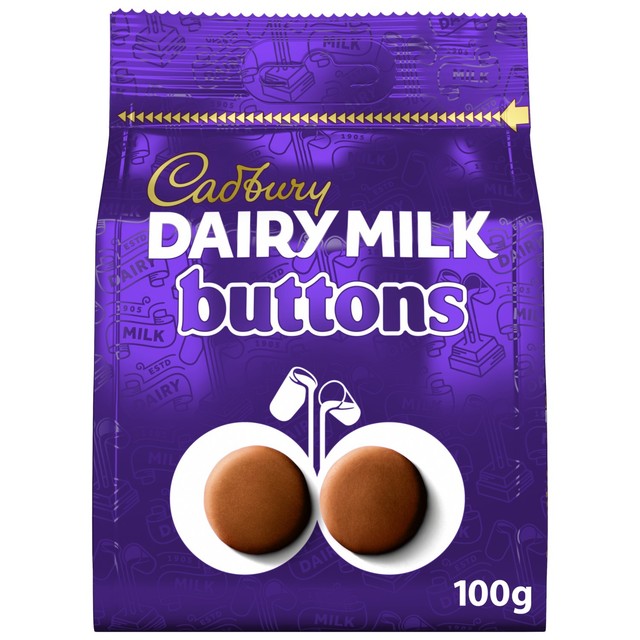 Cadbury Dairy Milk chocolate buttons 100g - British product