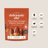 Deliciously Ella chocolate orange dipped almonds 75g - British product