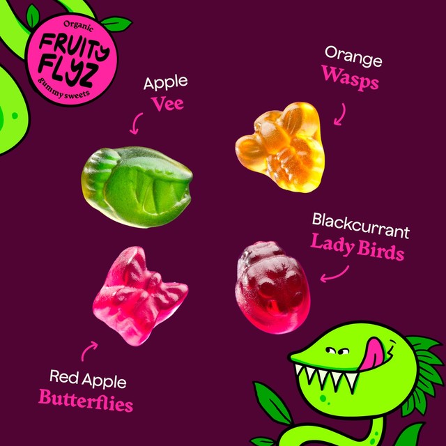 Wild Thingz organic gummy sweets Fruity Flyers 130g (British brand)