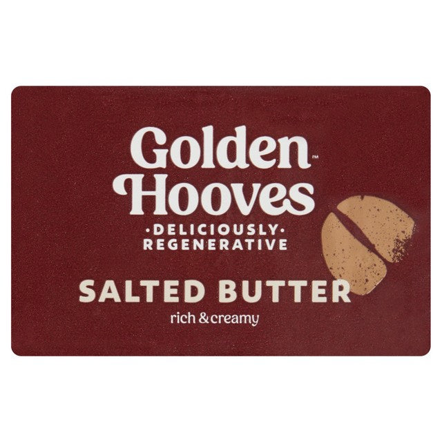 Golden Hooves regenerative salted butter from UK (British brand)