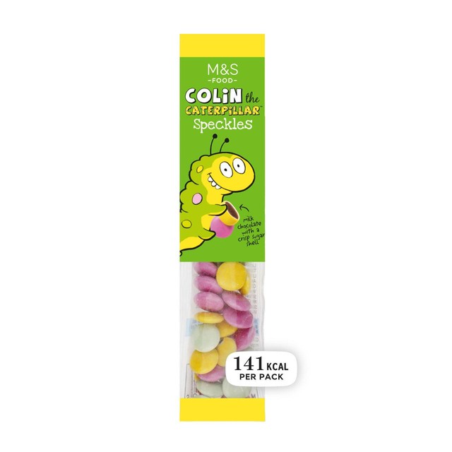 M&S Colin the Caterpillar Speckles milk chocolate beans 30g - British product