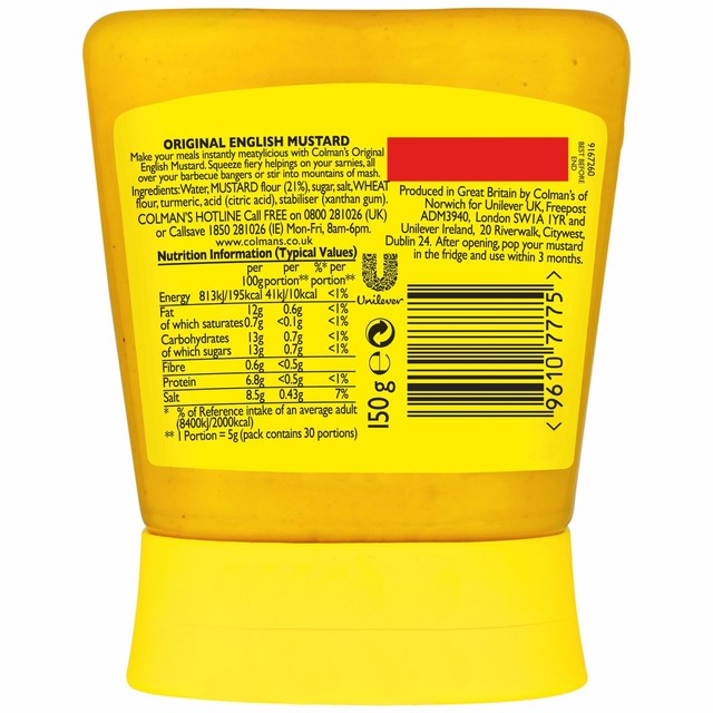 Colman's Original English Squeezy Mustard 150g - British product